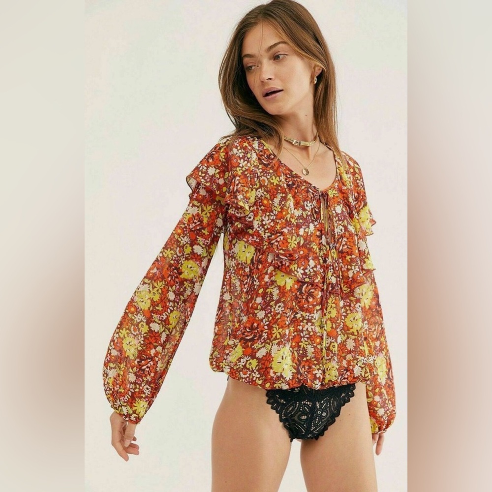 Free People Intimately size S.P. Floral bodysuit